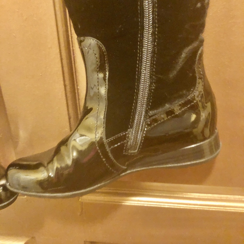 Botticelli Black Patent Leather Low Wedge Boots 35 - Picture 5 of 12